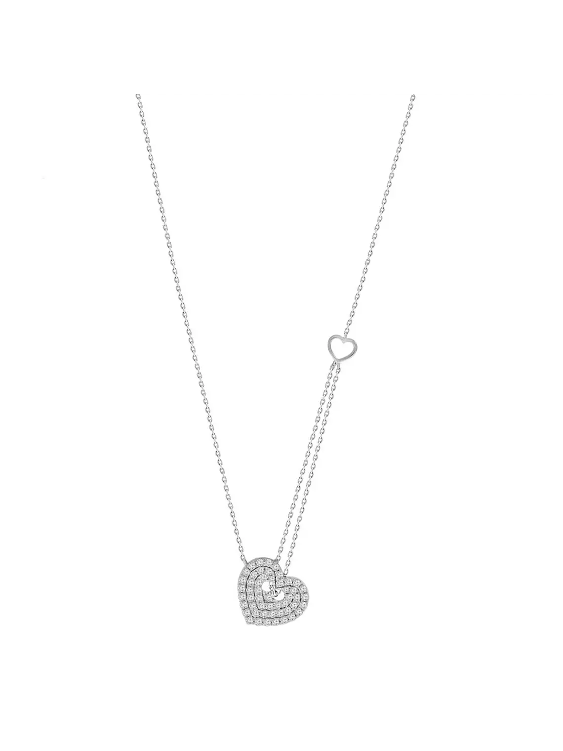 Collar Corazón Diamantes en Oro Blanco 18K 1