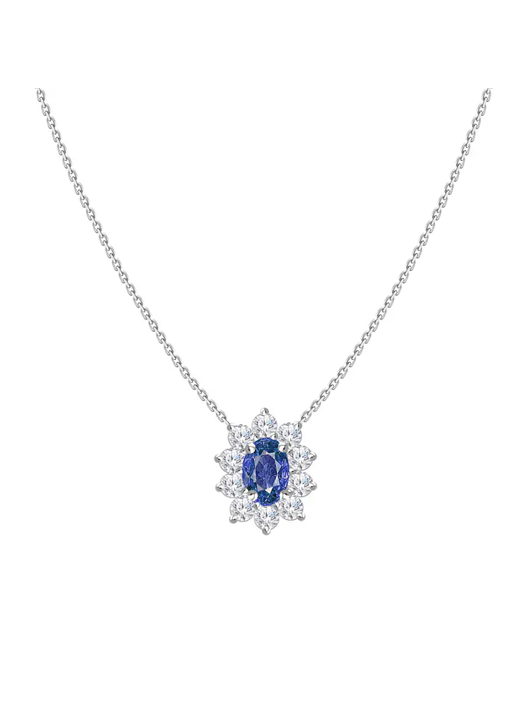 Collar Roseta Zafiro y Diamantes en Oro Blanco 18K 1