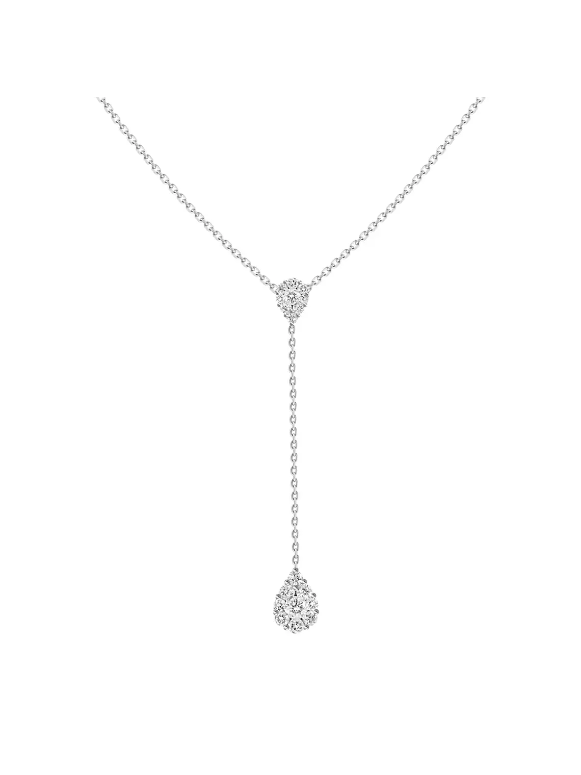 Collar Cascada Diamantes Oro Blanco 18K 1