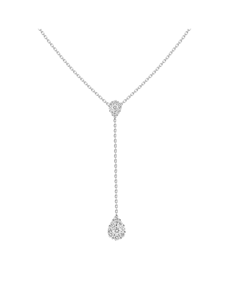 Collar Cascada Diamantes Oro Blanco 18K