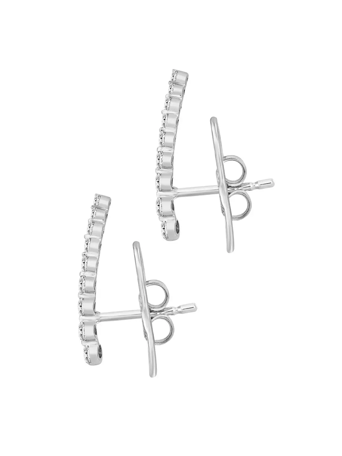 Aros Trepadores en degradé Diamantes en Oro Blanco 18K 3