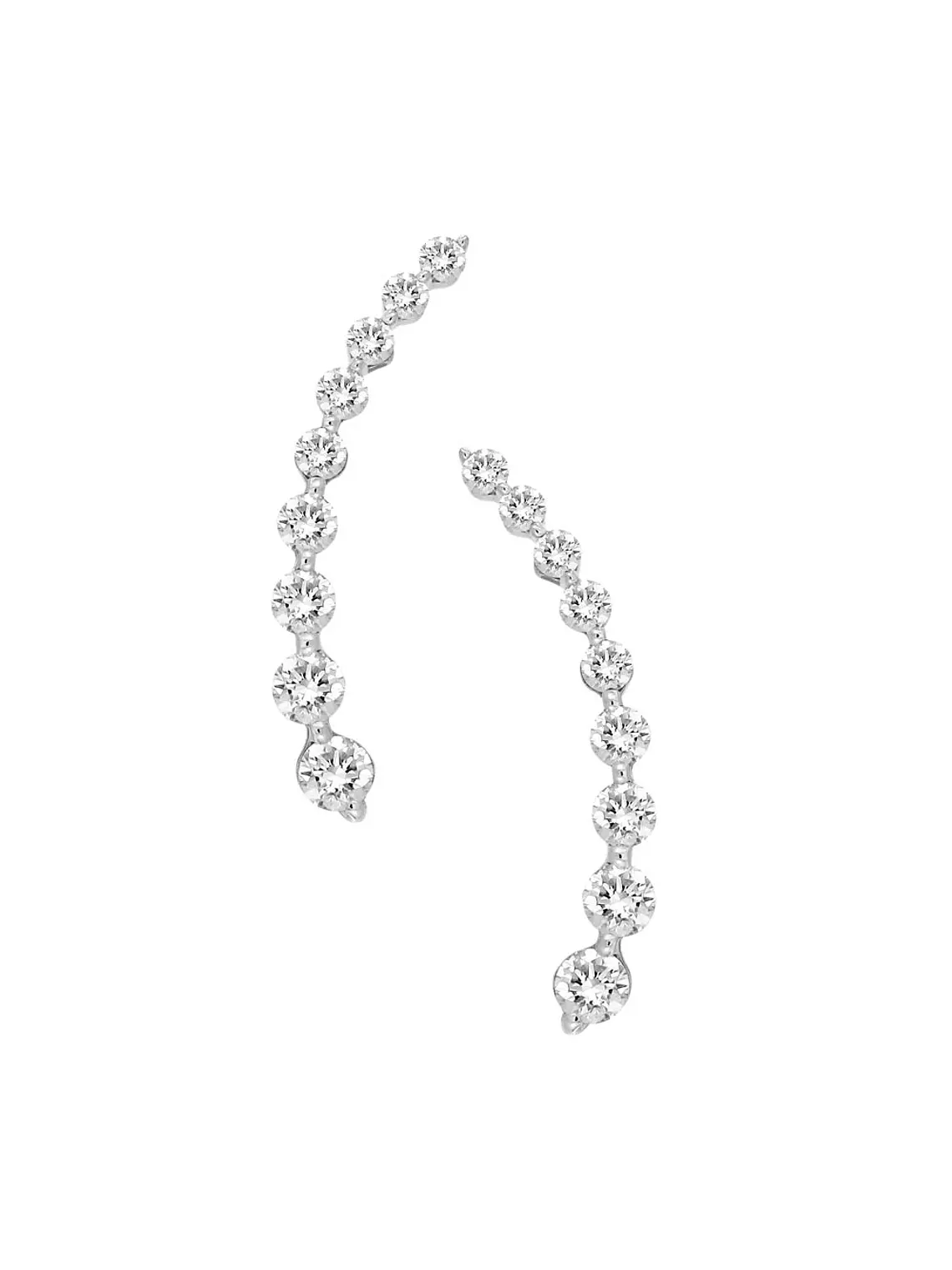 Aros Trepadores en degradé Diamantes en Oro Blanco 18K 1
