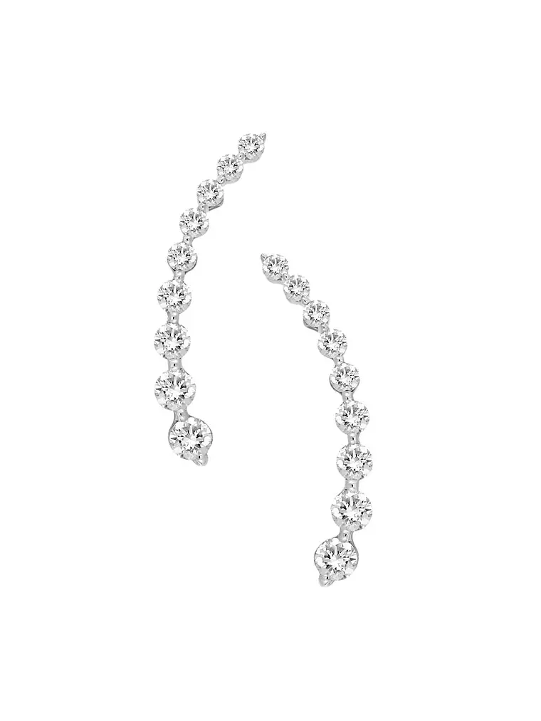 Aros Trepadores en degradé Diamantes en Oro Blanco 18K 1
