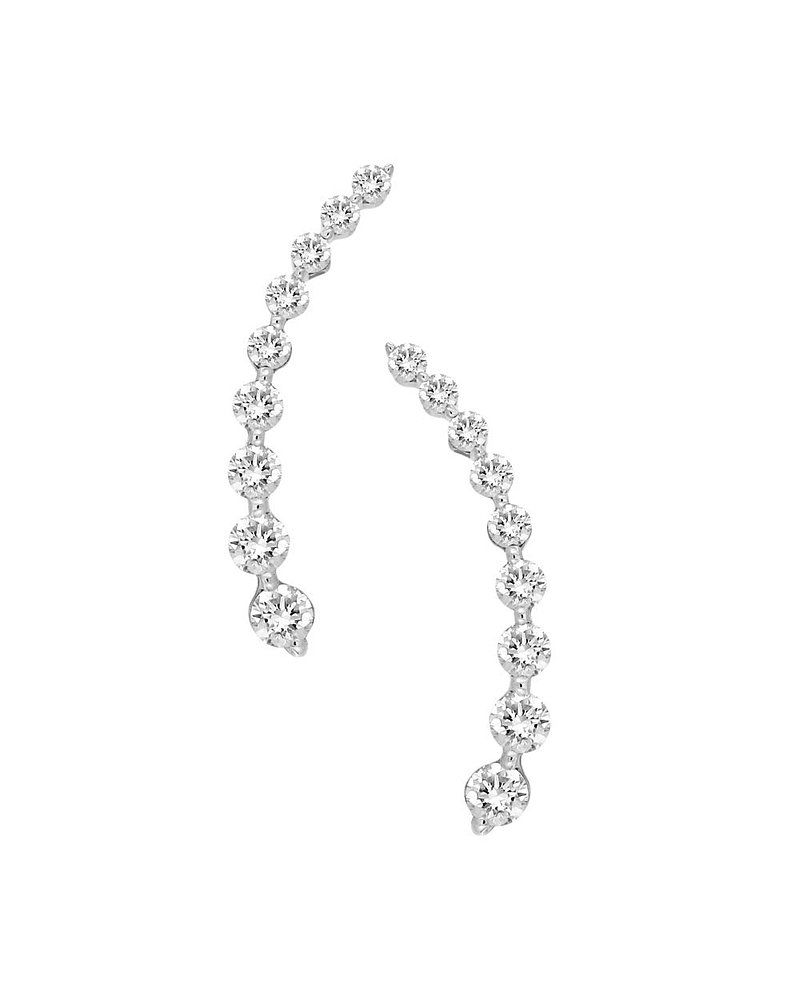 Aros Trepadores en degradé Diamantes en Oro Blanco 18K