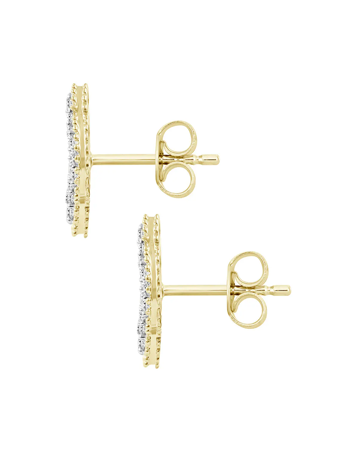 Aros Grandes Trébol Diamantes en Oro Amarillo 18K 3