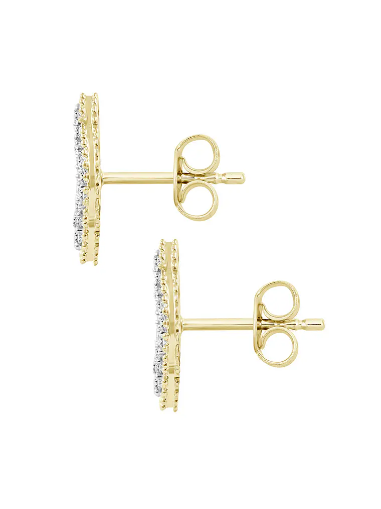 Aros Grandes Trébol Diamantes en Oro Amarillo 18K 3