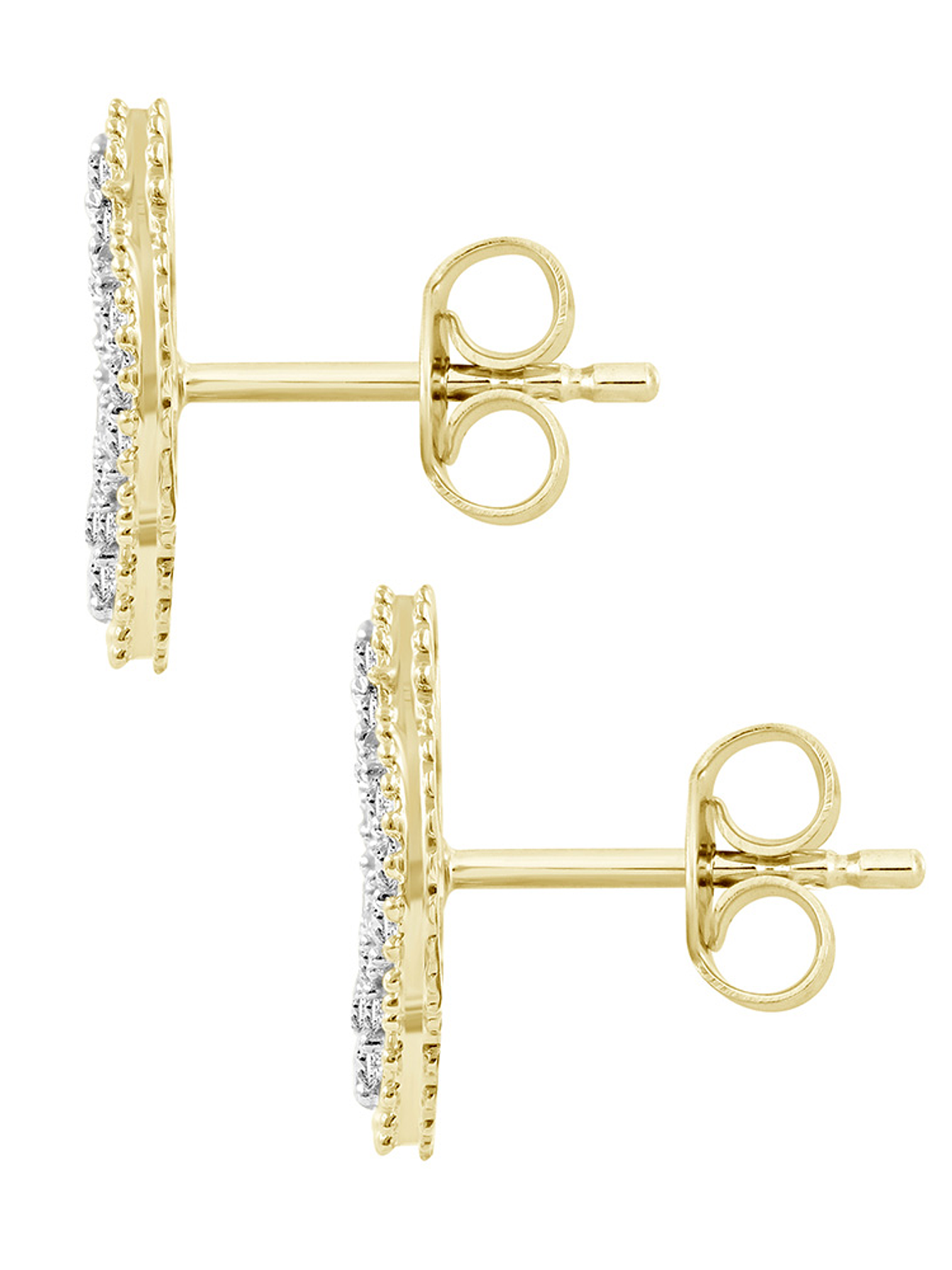 Aros Grandes Trébol Diamantes en Oro Amarillo 18K 3