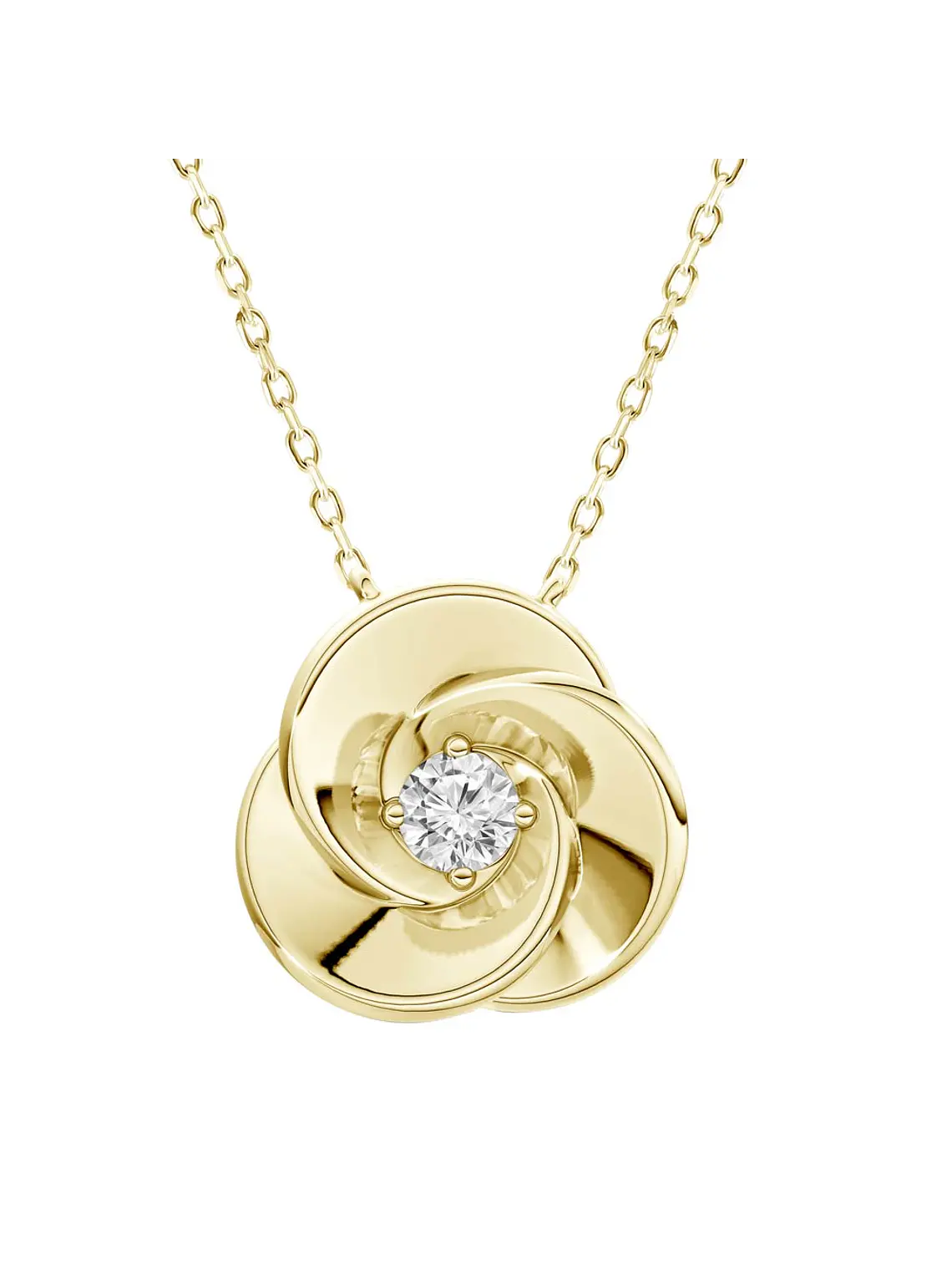 Exclusivo Collar Flor de Diamante Natural en Oro Amarillo 18K 1