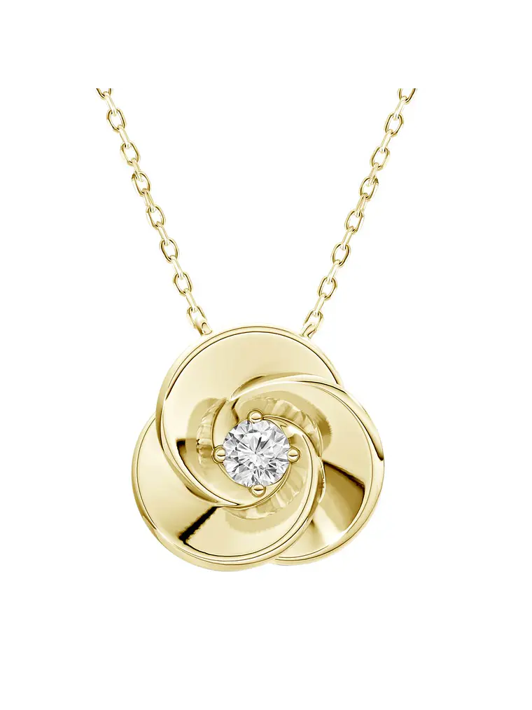 Exclusivo Collar Flor de Diamante Natural en Oro Amarillo 18K 1