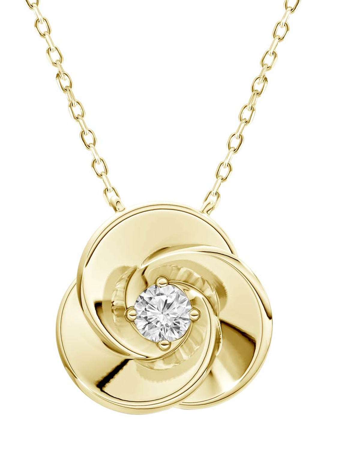 Exclusivo Collar Flor de Diamante Natural en Oro Amarillo 18K 1