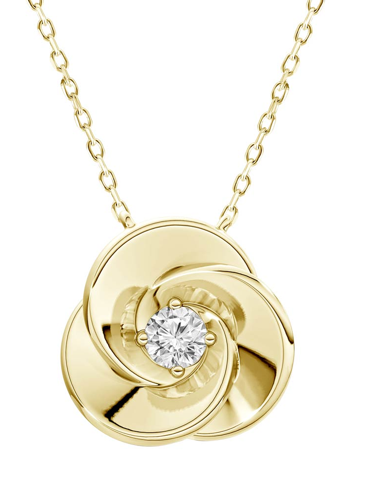 Exclusivo Collar Flor de Diamante Natural en Oro Amarillo 18K 1