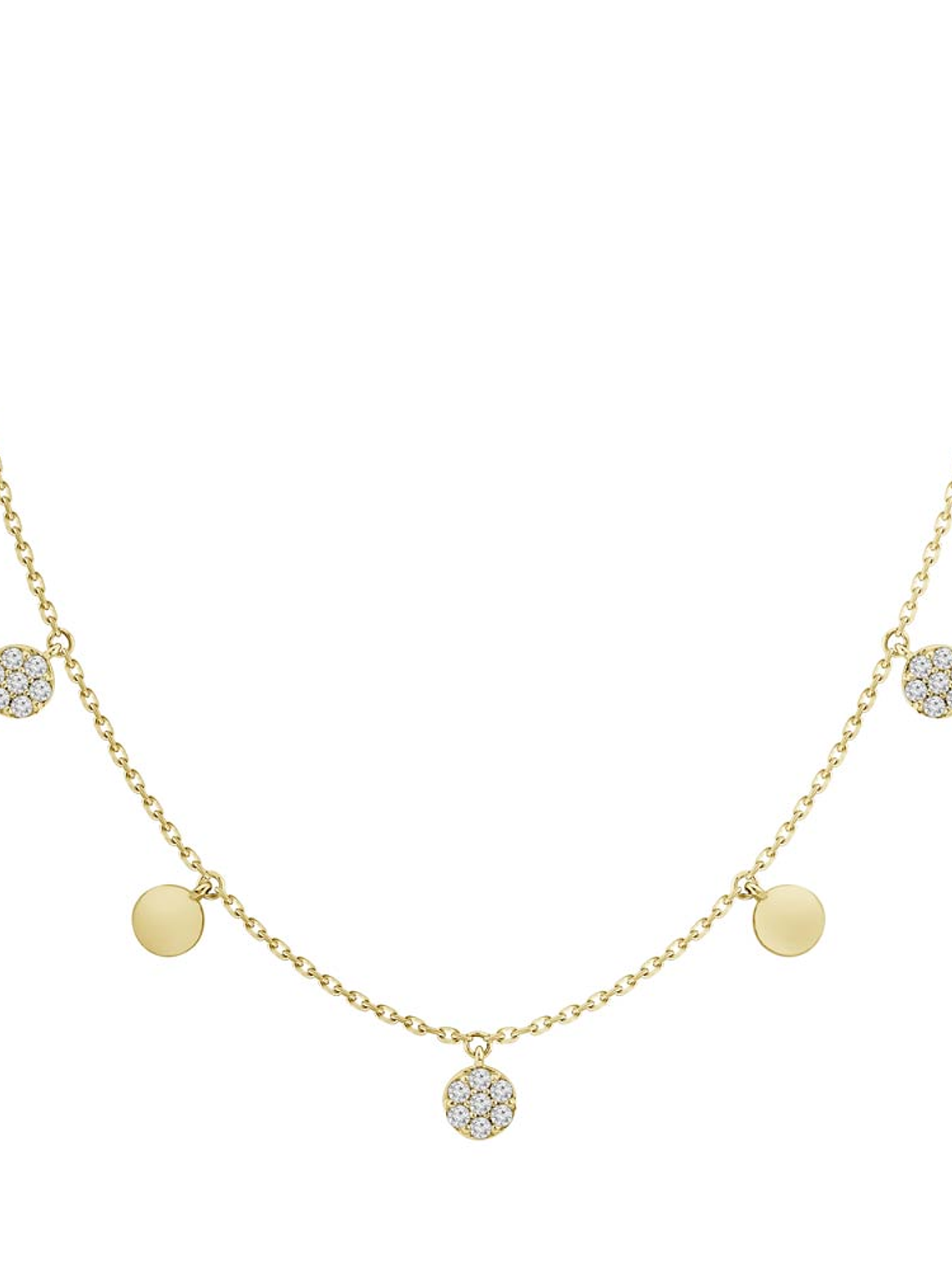 Collar Moneditas Colgantes y Diamantes en Oro Amarillo 18K 1