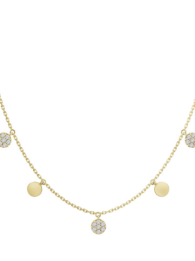 Collar Moneditas Colgantes y Diamantes en Oro Amarillo 18K 1
