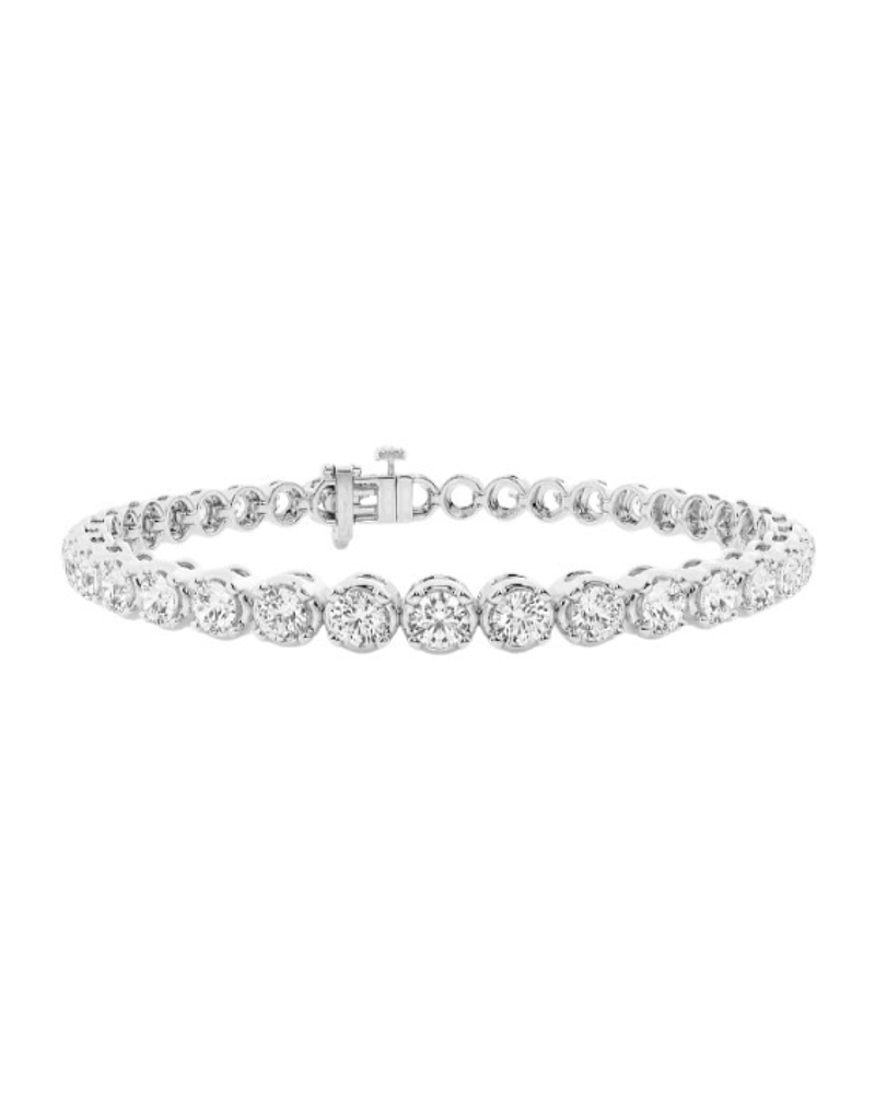 Maravillosa Pulsera Tennis Diamantes en Oro Blanco 18K
