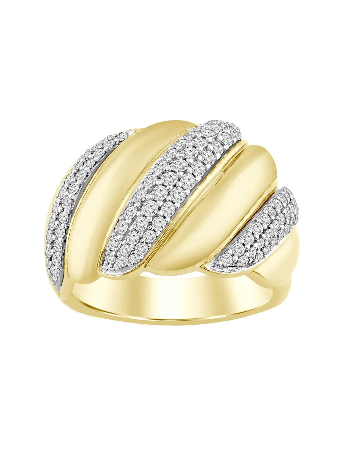 Imponente Maxi Anillo Diamantes y Oro Amarillo 18K 1