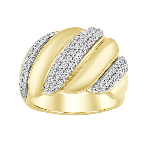 Imponente Maxi Anillo Diamantes y Oro Amarillo 18K