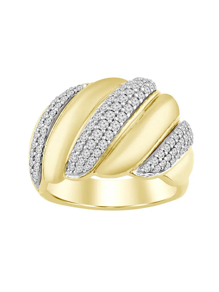 Imponente Maxi Anillo Diamantes y Oro Amarillo 18K 1