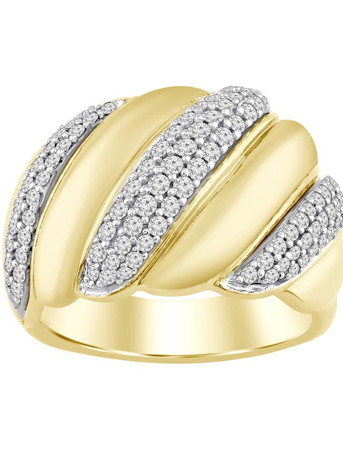 Imponente Maxi Anillo Diamantes y Oro Amarillo 18K 1