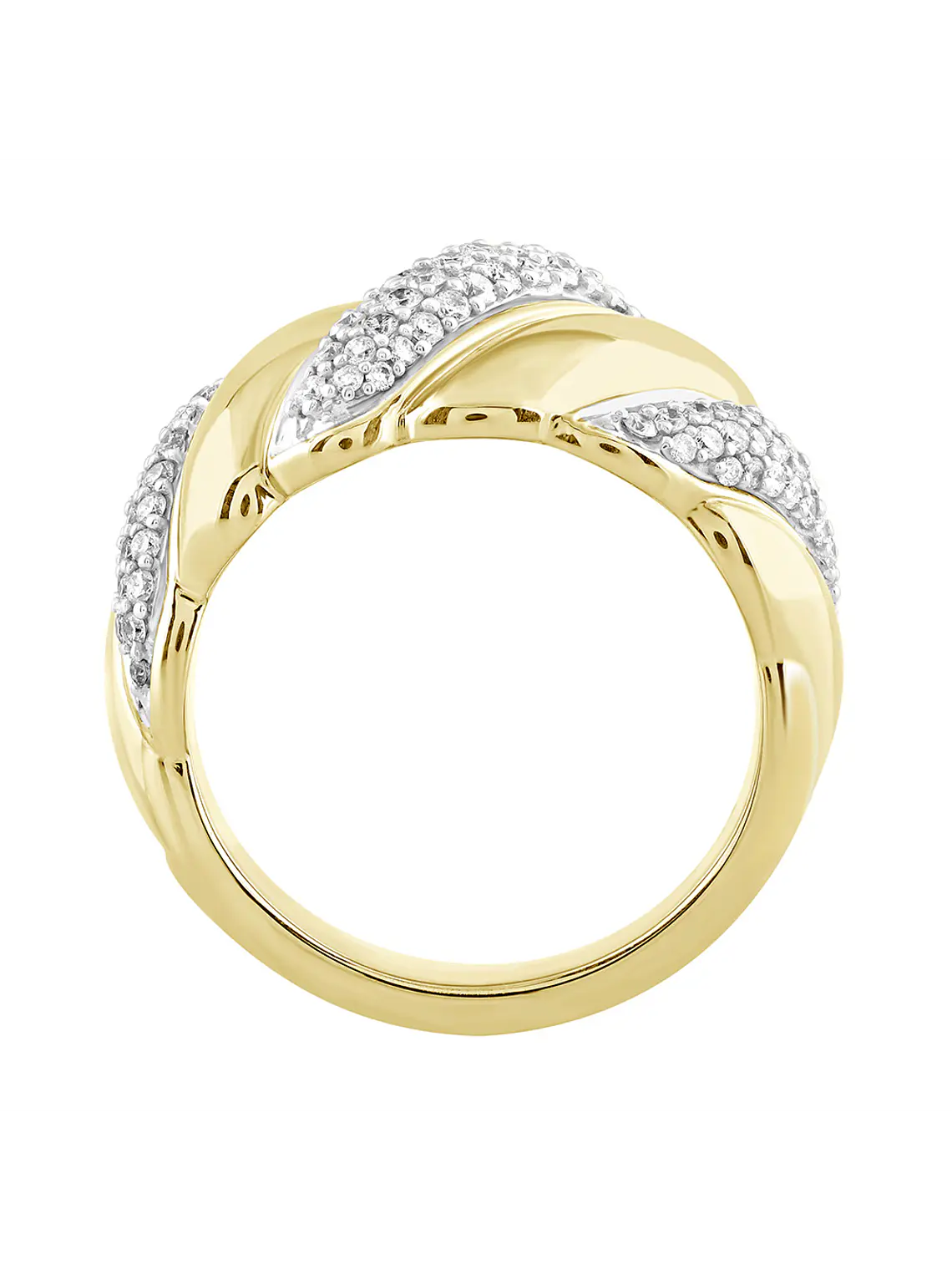 Imponente Maxi Anillo Diamantes y Oro Amarillo 18K 2