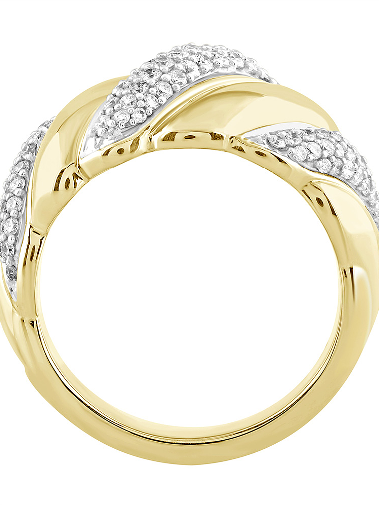 Imponente Maxi Anillo Diamantes y Oro Amarillo 18K 2
