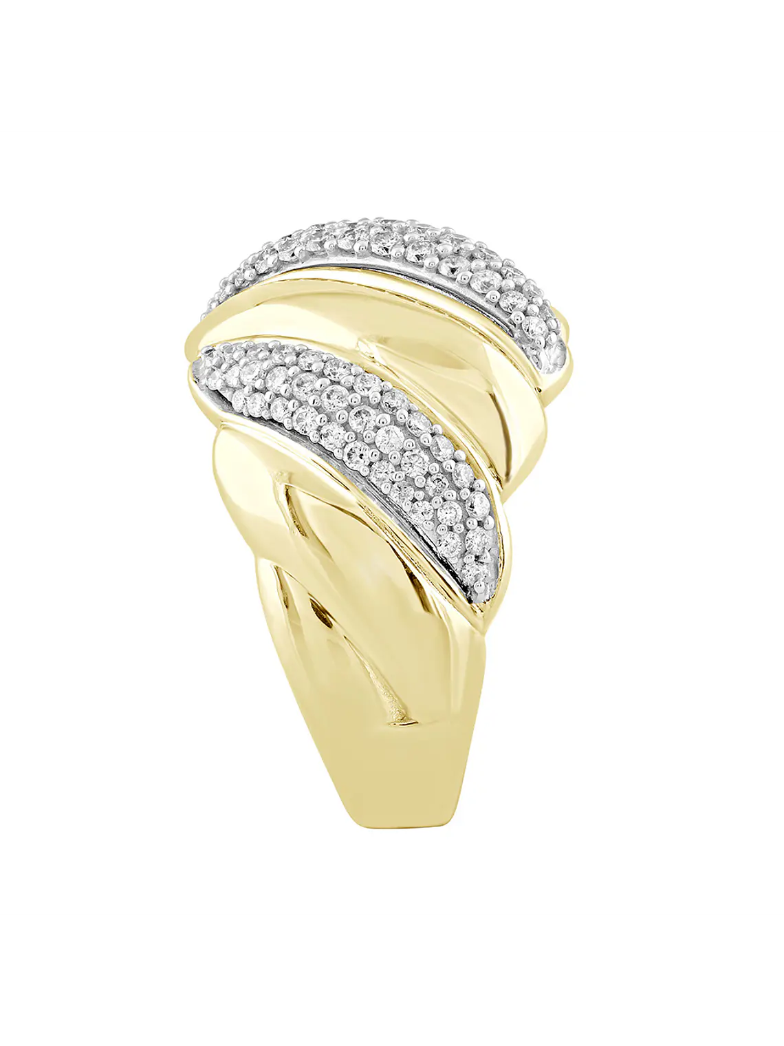 Imponente Maxi Anillo Diamantes y Oro Amarillo 18K 3