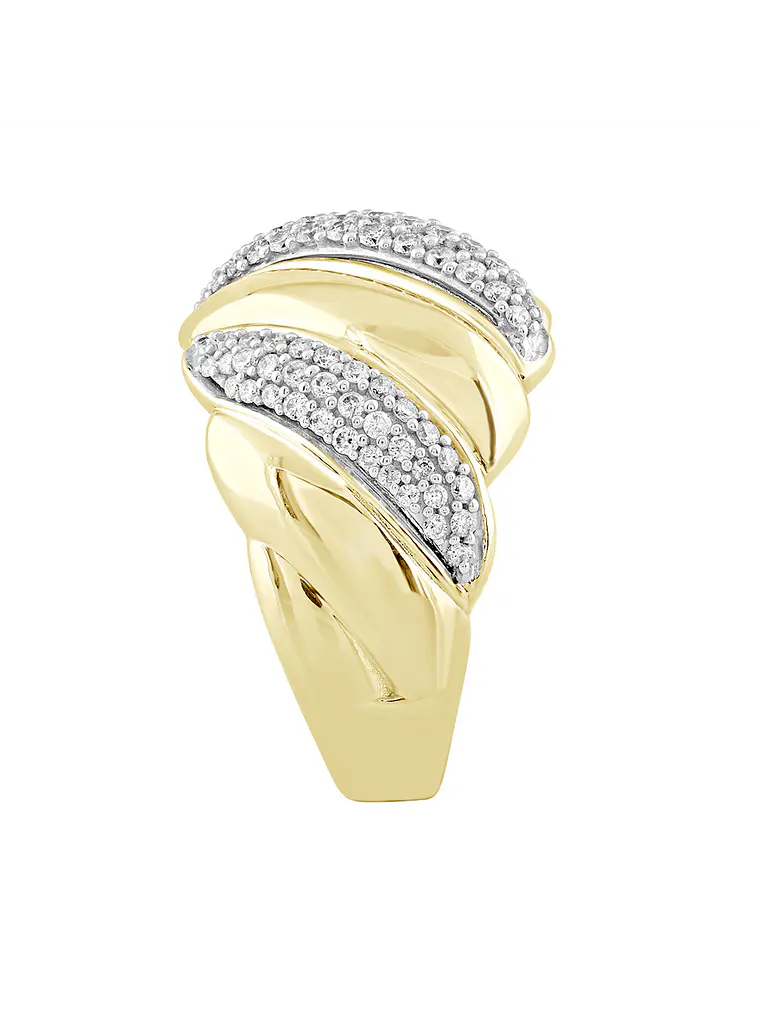 Imponente Maxi Anillo Diamantes y Oro Amarillo 18K 3