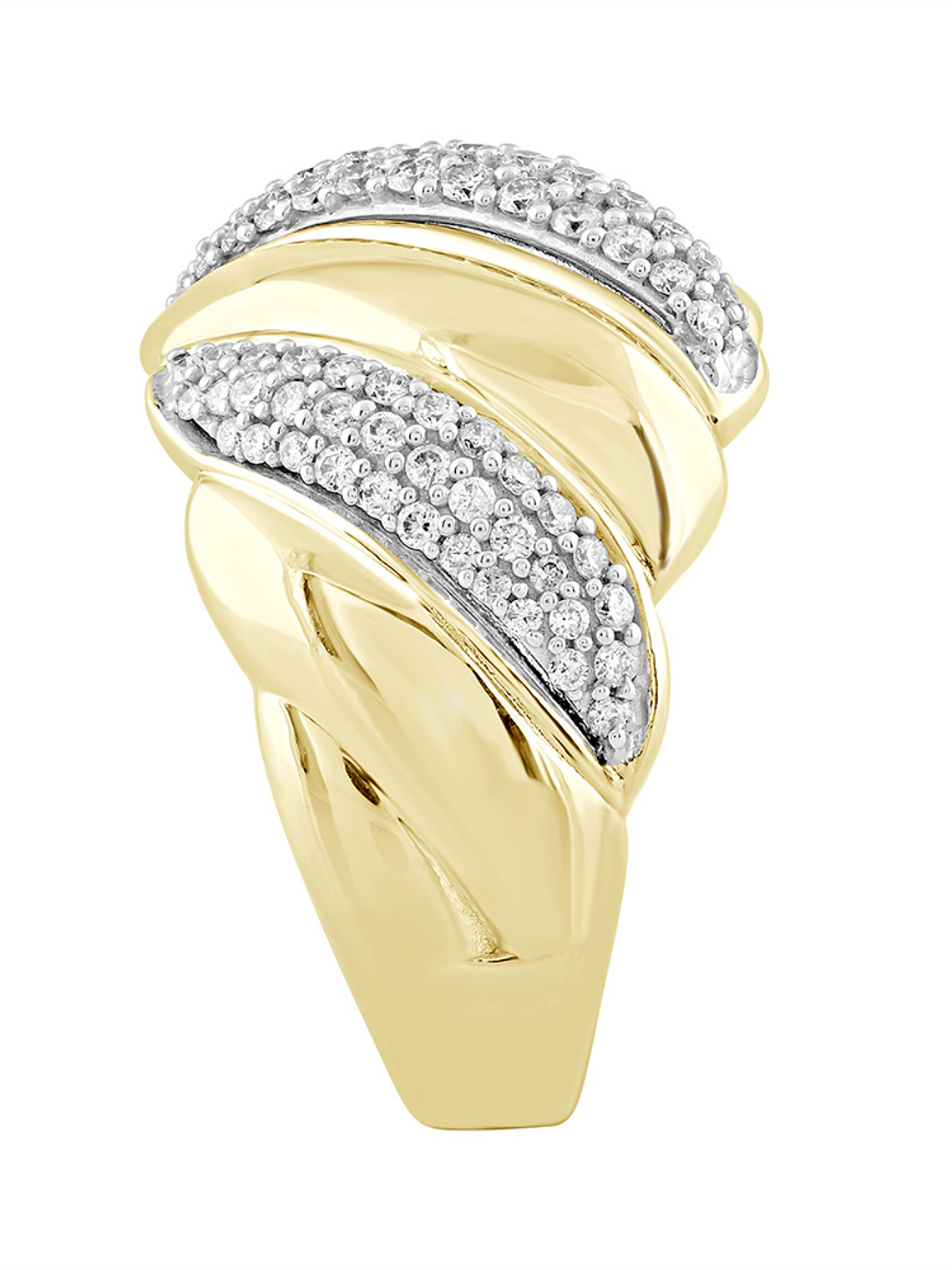 Imponente Maxi Anillo Diamantes y Oro Amarillo 18K 3