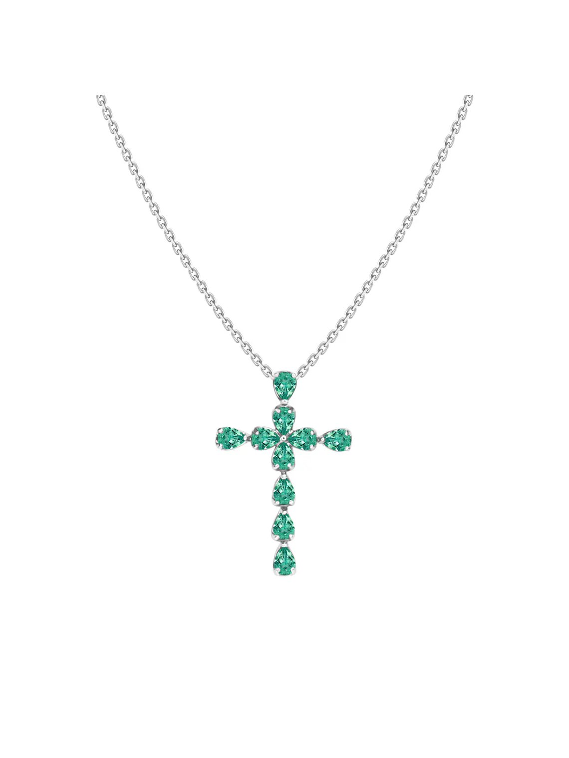 Collar Esmeralda y Diamantes en Oro Blanco 18K 1