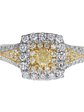 Anillo Solitario Diamante Fancy Yellow Natural Oro Blanco 18k - Miniatura 1