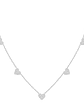 Collar 5 Corazones Diamantes Colgantes en Oro Blanco 18K - Miniatura 1