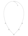 Collar 5 Corazones Diamantes Colgantes en Oro Blanco 18K
