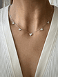 Collar 5 Corazones Diamantes Colgantes en Oro Blanco 18K - Miniatura 3