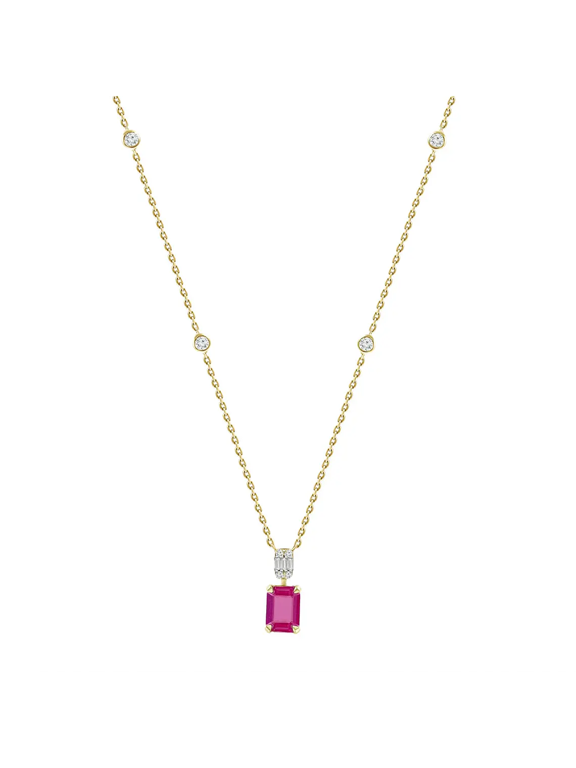 Exclusivo Collar Rubí y Diamantes en Oro Amarillo 18K 1