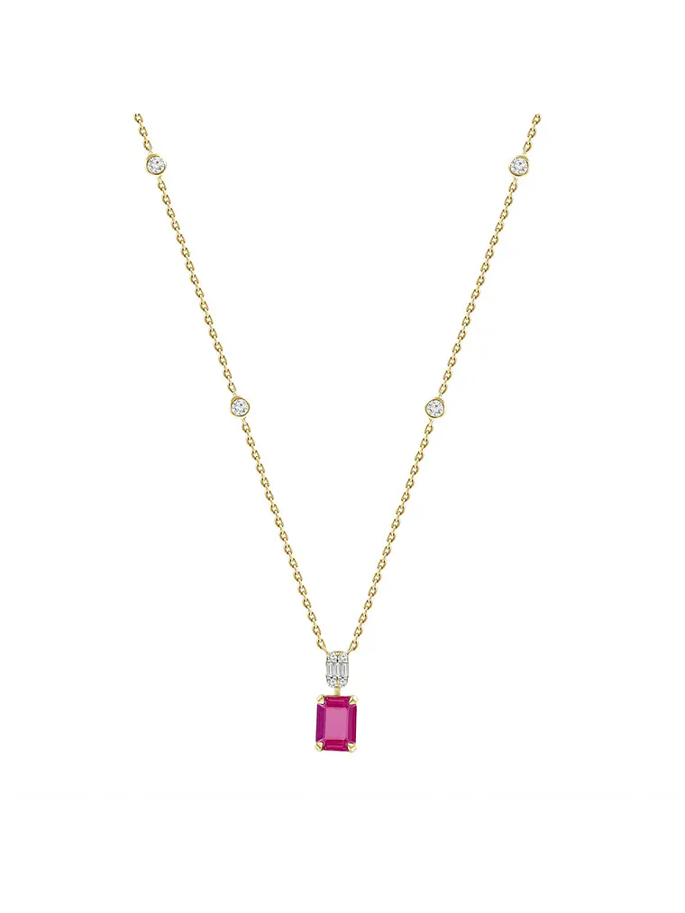 Exclusivo Collar Rubí y Diamantes en Oro Amarillo 18K 1