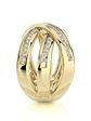 Anillo Cintillo Moderno Multi Capas Diamantes Oro Amarillo 18K - Miniatura 3