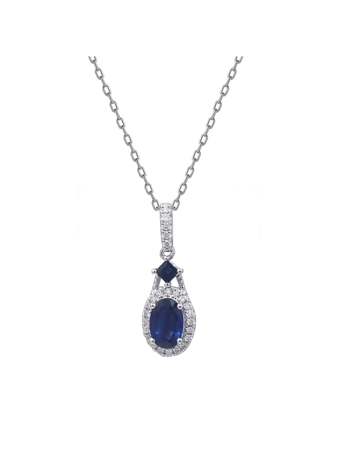Collar Zafiros y Diamantes en Oro Blanco 18K 1