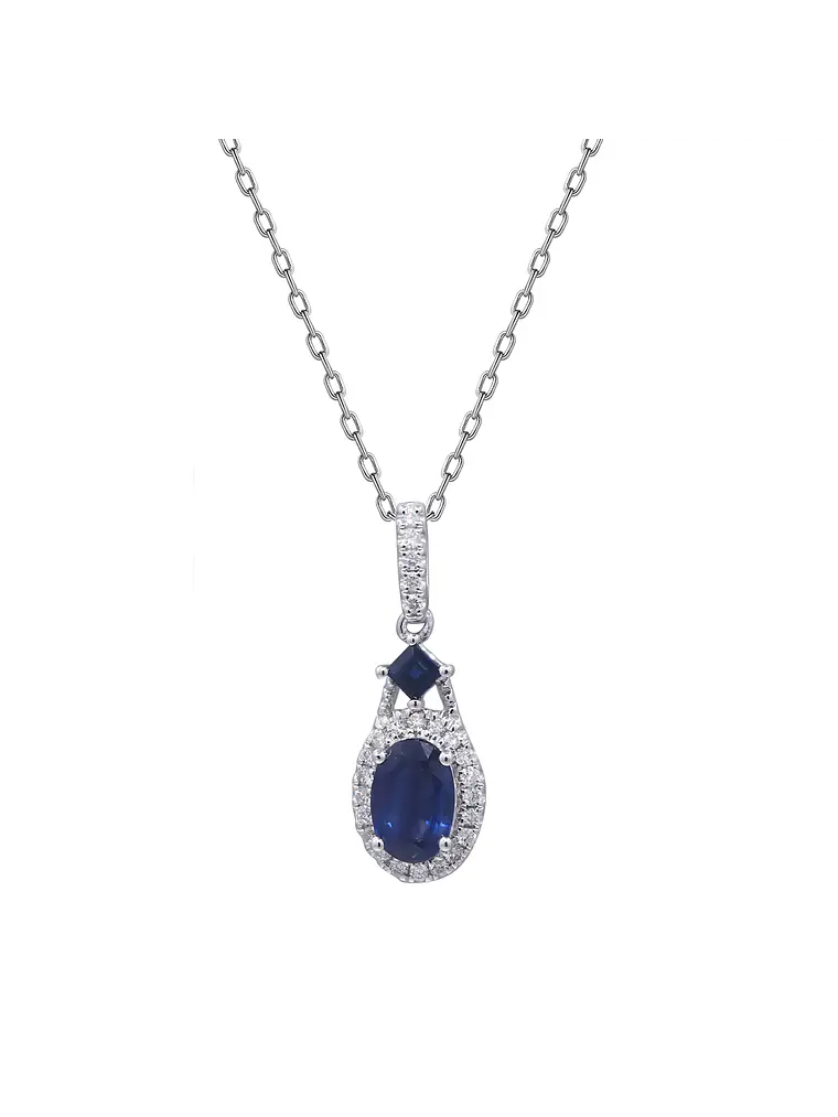 Collar Zafiros y Diamantes en Oro Blanco 18K 1