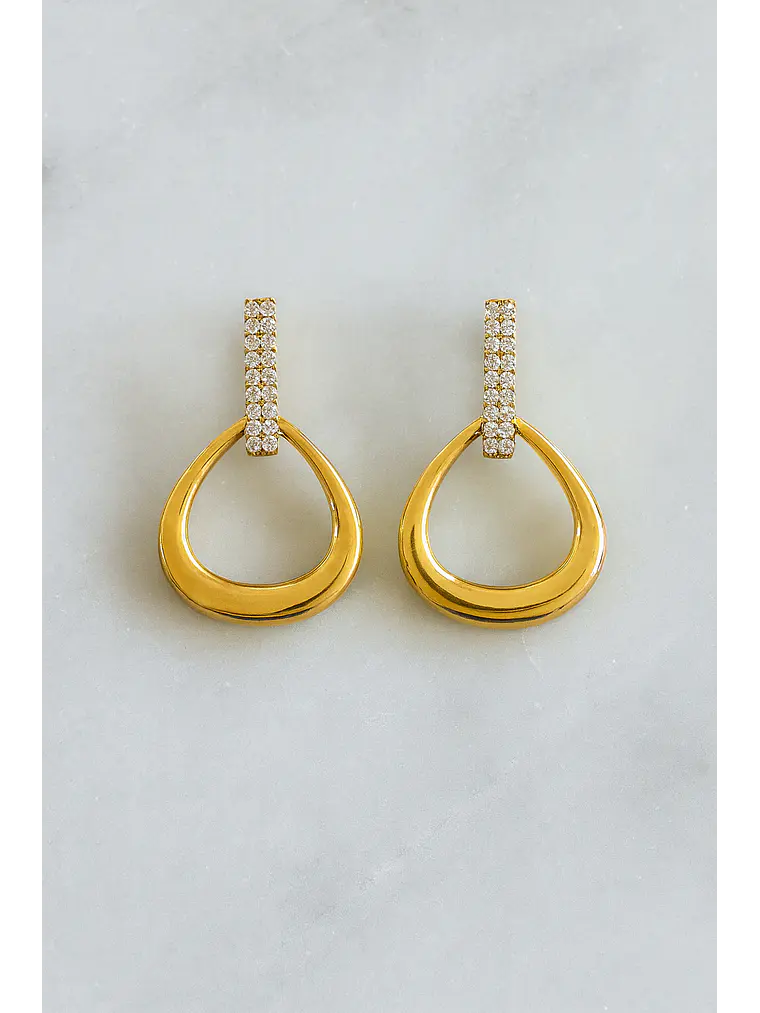 Bellísimos Aros Diamantes en Oro Amarillo 18K 4