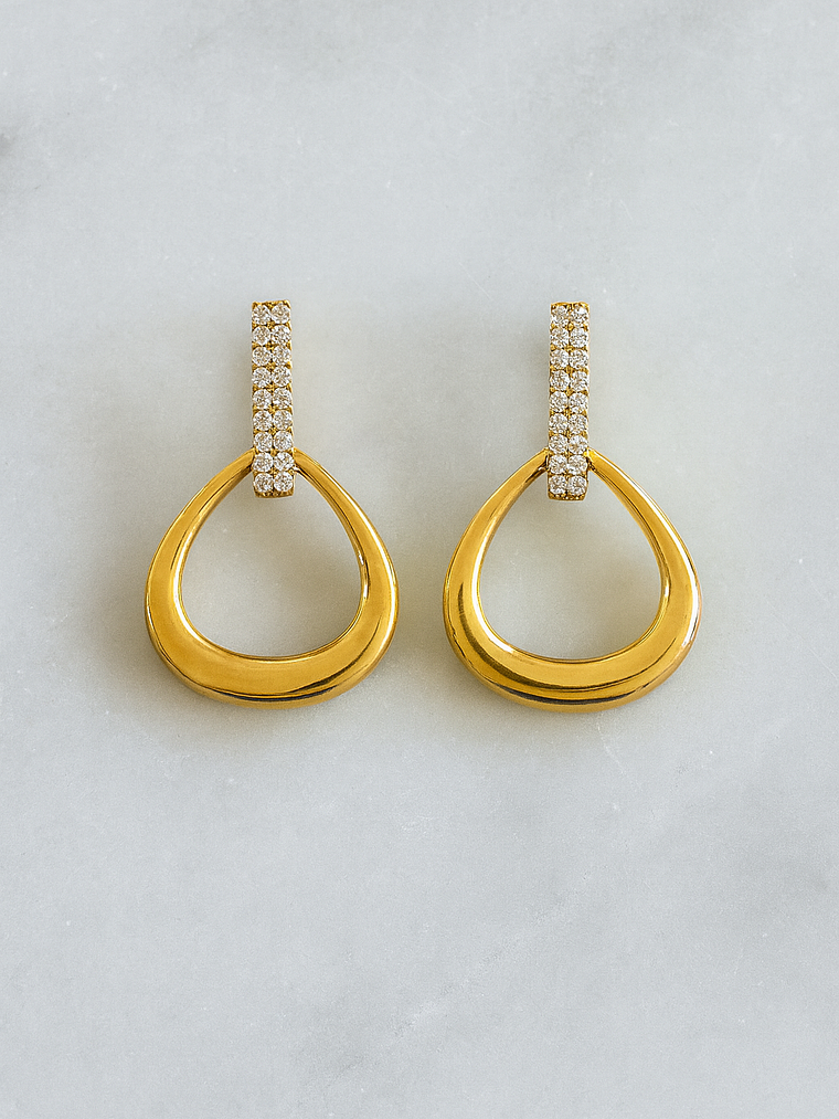 Bellísimos Aros Diamantes en Oro Amarillo 18K 4