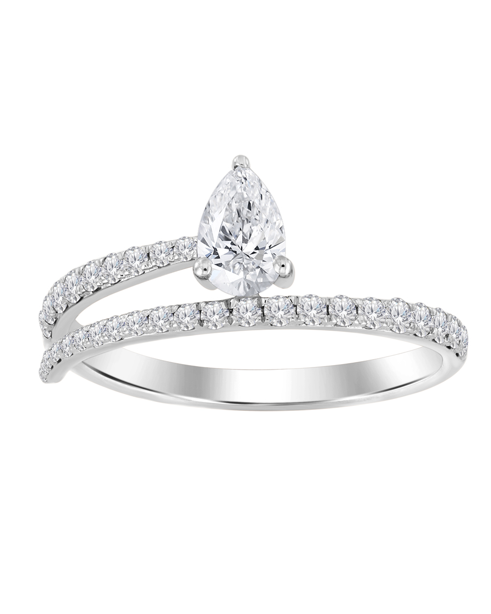 Anillo Ancho Diamantes Oro Blanco 18K Joyería Grimaldi