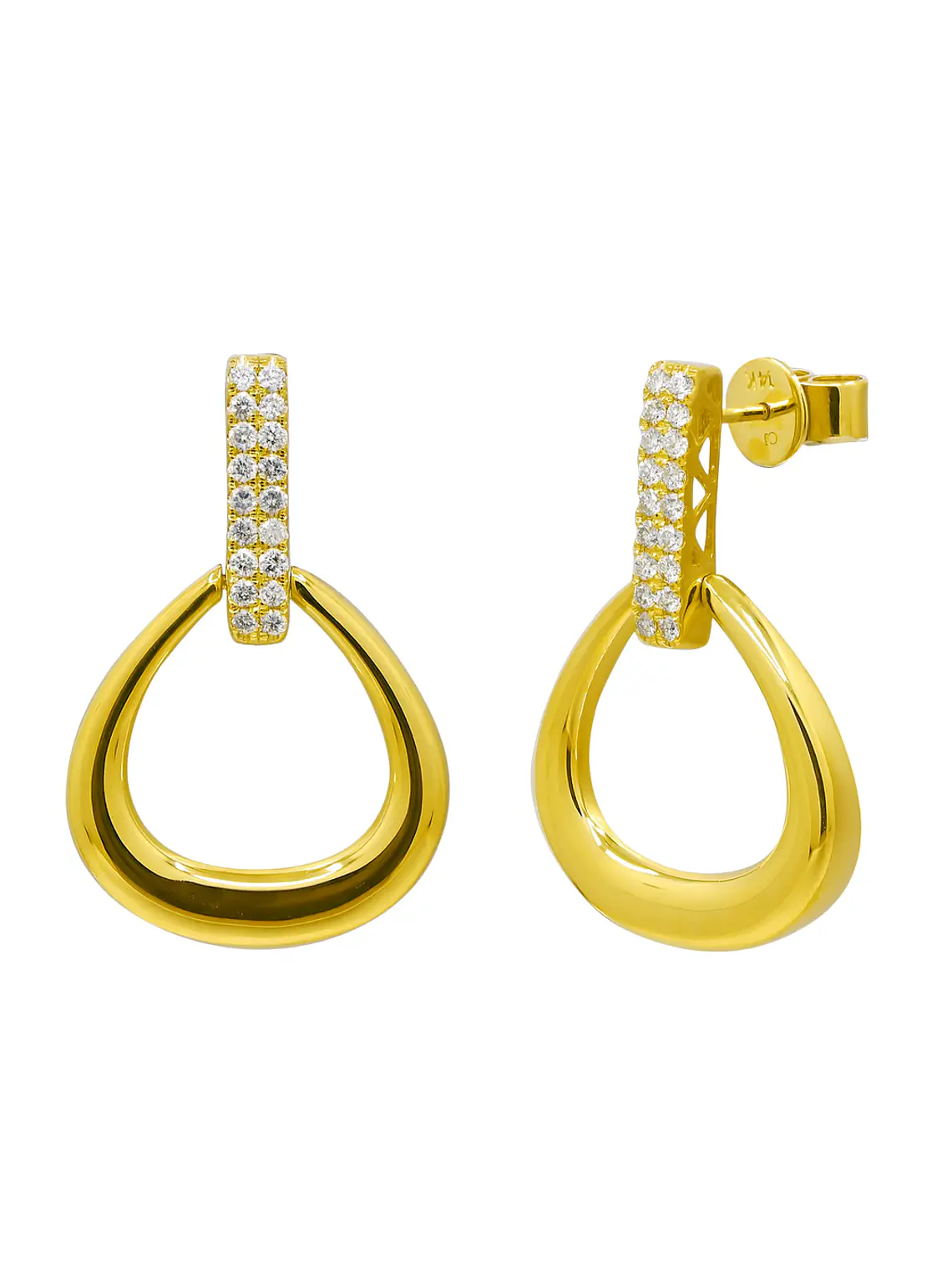 Bellísimos Aros Diamantes en Oro Amarillo 18K 1
