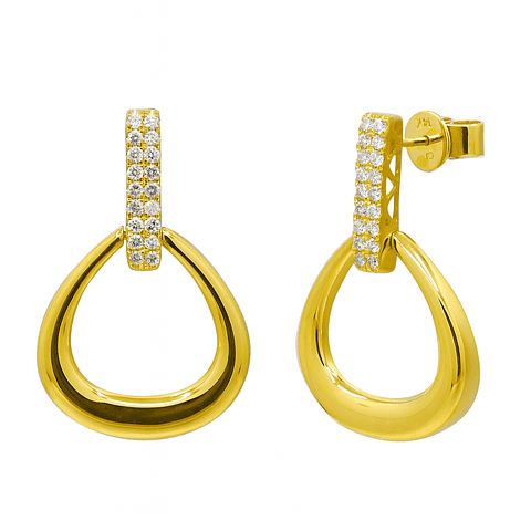 Bellísimos Aros Diamantes en Oro Amarillo 18K