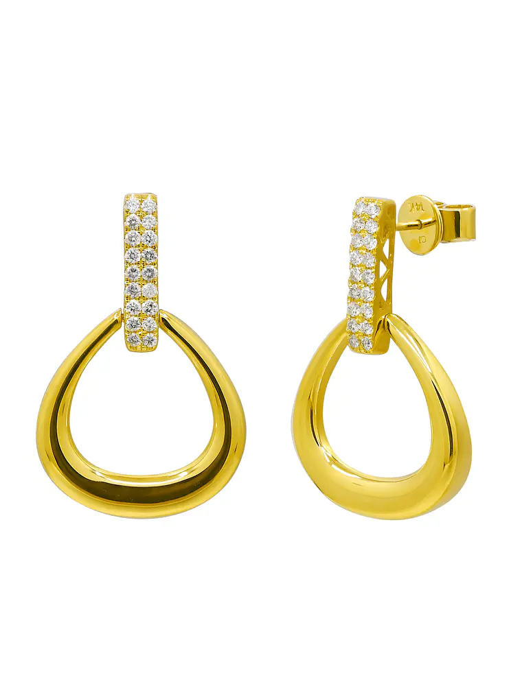 Bellísimos Aros Diamantes en Oro Amarillo 18K 1
