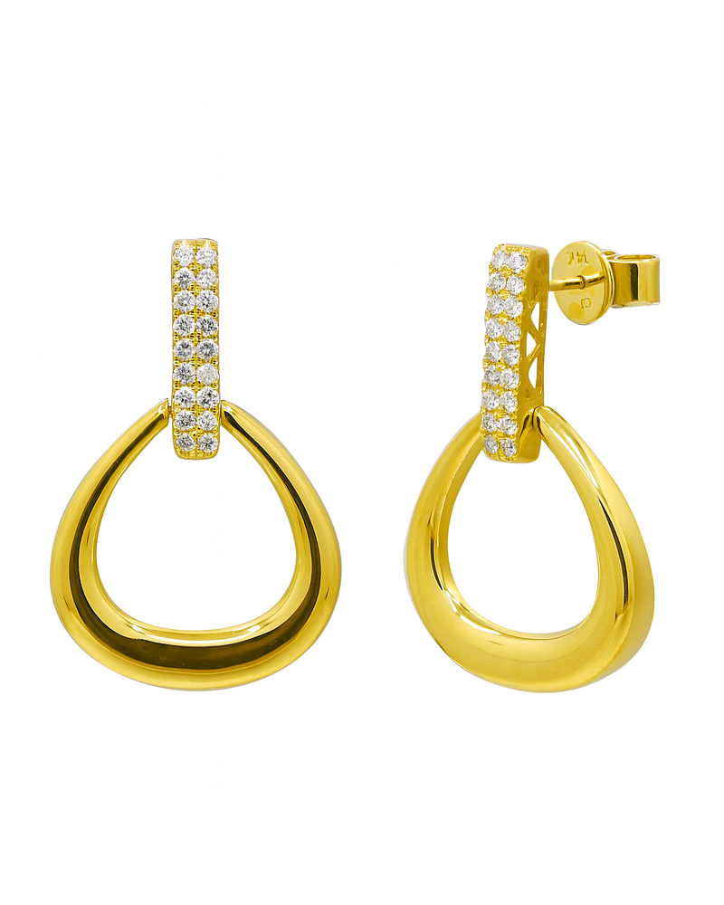 Bellísimos Aros Diamantes en Oro Amarillo 18K