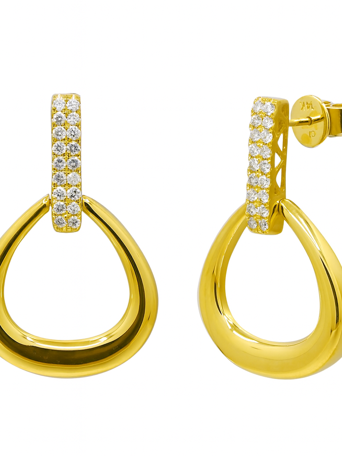 Bellísimos Aros Diamantes en Oro Amarillo 18K 1