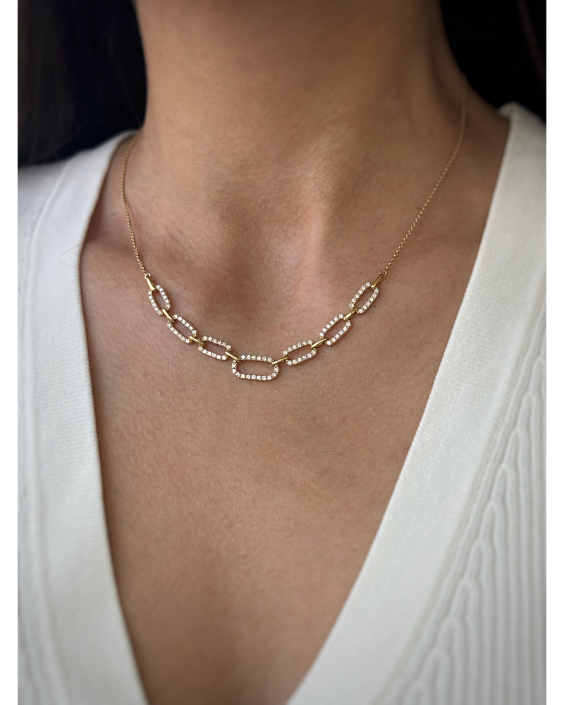 Exclusivo Collar Eslabones Diamantes Oro Amarillo 18K