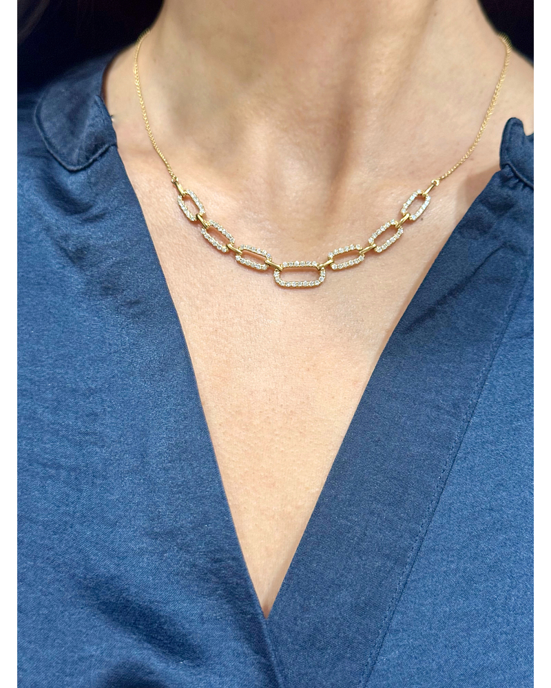 Exclusivo Collar Eslabones Diamantes Oro Amarillo 18K
