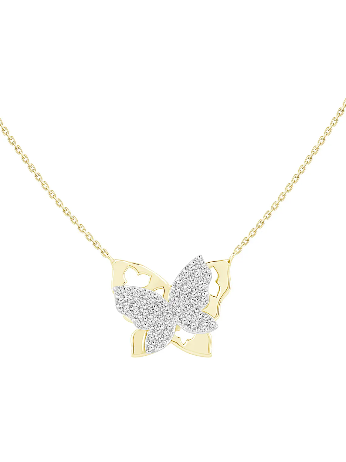 Collar Mariposa con Diamantes Naturales en Oro Amarillo 18K  1