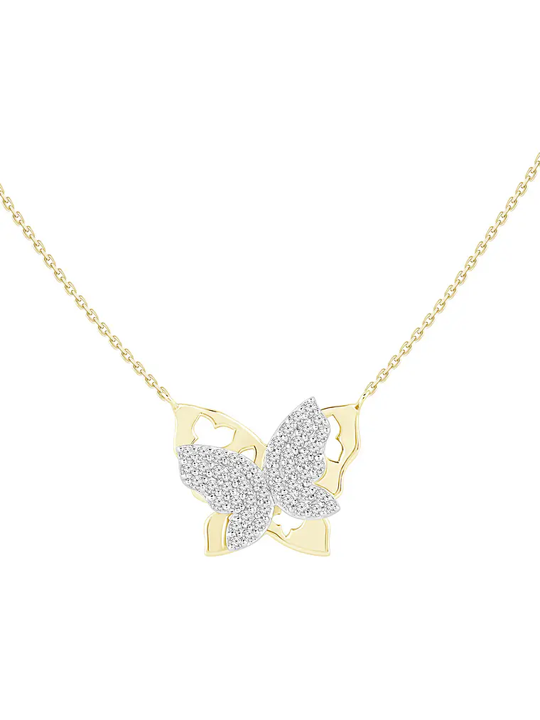 Collar Mariposa con Diamantes Naturales en Oro Amarillo 18K  1