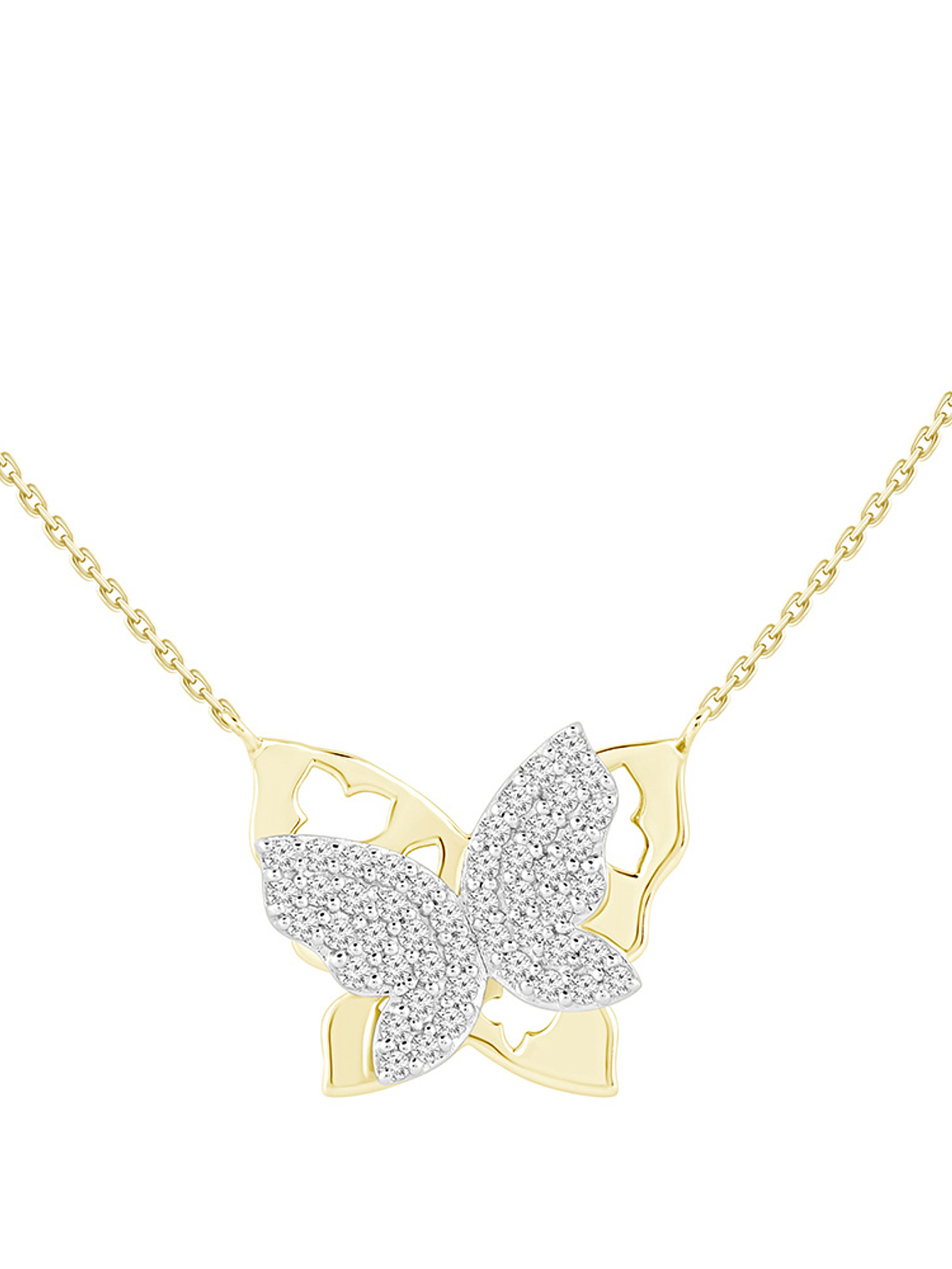 Collar Mariposa con Diamantes Naturales en Oro Amarillo 18K  1